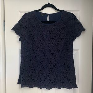 Talbots flower laced top
